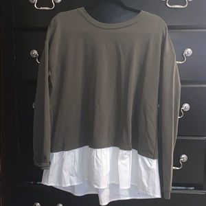 Green & White Peplum Too